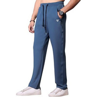 Flapfit Men's Lycra Track Pants For Sports And Yoga, Gym Wear, Regular Track Pants For Men, Suitable For Running And Cycling Slate Blue