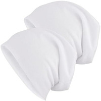 Paropkar Cotton Beanie Hat Slouchy Jersey Soft Hats Skull Caps Lightweight Sleep Cap Running Beanies For Men And Women (White)