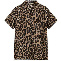 Leriya Fashion Regular Fit Shirts For Men || Soft Rayon Multi Printed Shirts For Men || Preppy Short Sleeves Shirt || Beach || Outing || Date || Gift For Men (X-Large, Brown)