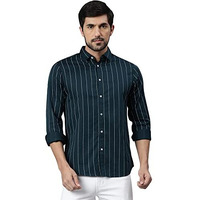 Dennis Lingo Men's Cotton Striped Slim Fit Casual Shirt, Full Sleeve Shirt For Formal & Casual Wear