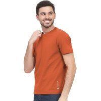 Freecultr Truly Classic Organic Men's Cotton T-Shirt | Solid Round Neck Half Sleeve | Plain Stylish T Shirts | Regular Fit | Casual T Shirt For Man - L Pack Of 1-Rust Orange
