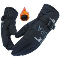 Alexvyan 1 Pair -20 Snow & Windproof Scratch Proof Thermal Soft Fur Warm Full Finger Winter Gloves (Fur/Fleece Inside) For Riding, Protective Hand Ideal For Cold Weather For Male (Black-Futura)