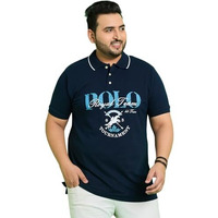 Bigbanana Plus Size Men's Regular Fit Printed Polo Tshirt(Bozhou,Navy,7Xl)