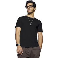 Bewakoof Men's Solid Regular Fit Half Sleeve Round Neck Cotton T-Shirt