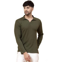 Rigo Men's Cotton Solid Regular Fit T-Shirt (Ht08231169_Olive)