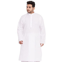 Vastramay Plus Men's White Cotton Kurta || Plus Size Classic White Cotton Kurta || Elegant For Holi & Eid Celebration_Vplusmk122Wh_54