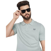 Mack Jonney MenS Solid Premium Pique Cotton Light Grey Polo T Shirt | Polo Tshirts | Half Sleeves | Solid-Regular Fit