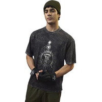 Bewakoof Official Harry Potter Merchandise Men's Graphic Printed Oversized T-Shirt_625622_ Black_ Xl