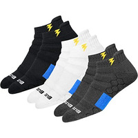 Blitzsox Men's Ankle Length Cotton Blend Socks (Pack Of 3) (Bl-Ath-Ind-Lc-M_Multicolor)