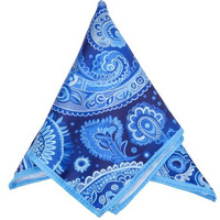 To The Nines Men's Blue Paisley Pocket Square