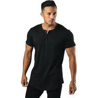Alone Eagle Regular Fit Solid Men's Henley Neck Half Sleeve Cotton T-Shirts (Black, Xl)