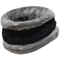 Gajraj Acrylic Fiber Warm Winter Knitted Neck Scarf For Men And Women (Black, Free Size)