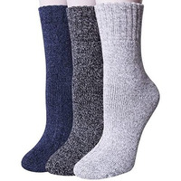 Alexvyan 3 Pair Solid Soft & Woolen Cozy Knitted Winter Thick Warm Stretchy Elastic Calf Length Socks (Without Thumb) For Boys Gents Man Male (Men Design 4), Black