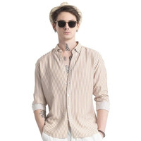 U-Turn Men's Cotton Casual Printed Striped Stylish Lates Slim Fit T-Shirt For Men (Brown-Black; Xx-Large)