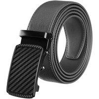 Labnoft Men's Pu Leather Auto Lock Belt (Black, Belt-063-Tx-Black)