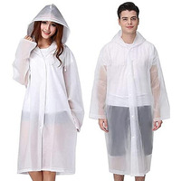 Palay 2Pcs Rain Ponchos For Men Women, Reusable Eva Raincoats With Hood For Rain Ponchos For Camping, Hiking, Music Festival, Outdoor Activities (Blue)
