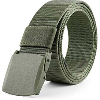 Fabme Unisex Solid Nylon/Canvas Waist Belt - Green, Free Size, (Acc-41-43)