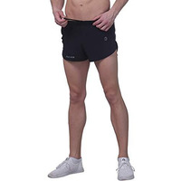 Truerevo 2 Inch Men's Professional Dry Fit Running Shorts With Inner Brief And Key Pocket Marathon(191112Blk_M_Black_M)