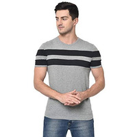 Jonney Men's Cotton Blended Regular Fit Round Neck T-Shirt (Grey, X-Large)
