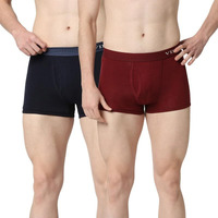 Vip Men's Cotton Solid Trunks (Pack Of 2) (Vp-Mi-Tr-Snsry-10P-L-Po2_Pack Of 2