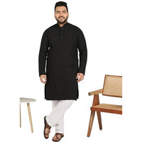 Elyyork Kurta For Men Plus Size||Kurta For Men Plus Size 4Xl||6Xl Kurta For Men Plus Size||Plus Kurta For Men||Plus Size Kurta For Men Full Sleeve||Cb-Embkurta-01-5Xl Black