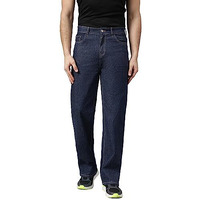 Kotty Men's Cotton Lycra Blend Relaxed Fit Mid Rise Jeans Prussian Blue