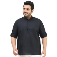 Sojanya Plus(Since 1958), Men's Cotton Black Short Kurta