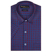 Accox Men's Half Sleeves Formal Regular Fit Cotton Check Shirt(Multi,Gc123_40)