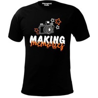 Hangout Hub Men's Round Neck T-Shirt | Regular Fit | Making Memories Printed (Black;Men L) Pack Of 1 Family Combo Tees
