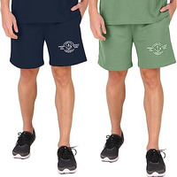 London Hills Men's Regular Fit Printed Sports Shorts | Night, Track Jogging Green, Dark Blue