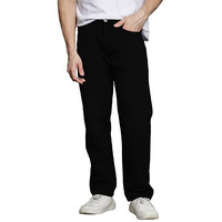 Kargeens Straight Cotton Baggy Jeans Pants For Men Stylish (K9009_Black_32) | Rise Style: Mid Rise