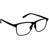 Dervin Black Transparent Rectangular Sunglasses Frame For Men & Women (Black-Clear, Large Size)