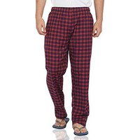 Fflirtygo Mens Casual Style Pyama Bottoms, Cotton, Blue And Pink Check Night Wear Casual Style Pyama For Mens, 3Xl