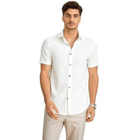 Tagdo Men's Casual Shirt|| Solid Shirt|| Half Sleeve (Half-Shirt-5160-White-Xxl)