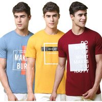 Pinkmint Combo T-Shirt For Men L Cotton Blend Printed T-Shirt L Regular Half Sleeve T-Shirt Ll Casual Wear(Pack Of 3) Multicolour