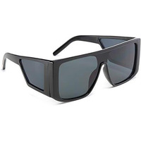 Dervin Unisex Square Sunglasses Black Frame Black Lens (Large)