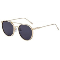 Dervin Uv Protected Round Sunglasses For Men And Women (Gold-Black)