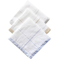 Caslino - Premium 100% Pure Cotton Handkerchief For Men, 3 Pieces, 48 X 48 Cm, Large Size Hanky For Gents, Stripes (Gentleman - Color Border, Pack Of 3)