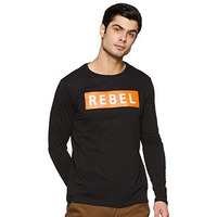 Amazon Brand - Symbol Cotton Men's Graphic Regular T-Shirt (Aw19Tee24_Black M)