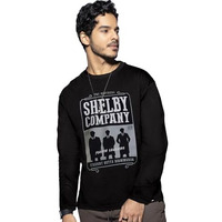Bewakoof Men's Printed Regular Fit Full Sleeve Round Neck Cotton T-Shirt Black