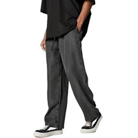 Third Quadrant Loose Fit Drawstring Jeans For Men|| Baggy Jeans For Men || Loose Fit Washed Jeans For Men || Utility Jeans Pant For Men (In, Numeric, 32, Regular, Black Cloud)