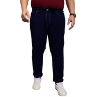 Bigbanana Plus Size Men's Regular Fit Solid Jeans (Reky,Dark Navy,2Xl)