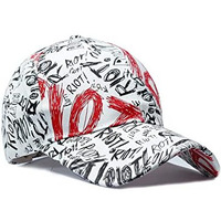 Shopper52 Men Boys Stylish Baseball Adjustable Printed Black Cap (Cap-Prnt-5)