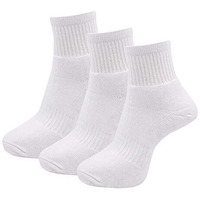 Rc. Royal Class Men's Ankle Length Cotton Terry Cushion White Socks (Pack Of 3 Pairs)