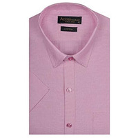 Accox Men's Half Sleeves Formal Regular Fit Cotton Plain Shirt(Go489) (40) Pink