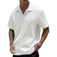 Babirusa Popcorn Half Sleeve Casual Shirt For Men | Trendy Shirt For Men | Casual Shirt For Men | Bubble Shirt For Men | Mens Casual Half Sleeve Shirt White