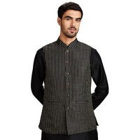 Amazon Brand - Symbol Men's Lightweight Nehru Jacket (Sy-A22-Mna-Jtk-06_Black_2Xl)
