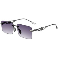Dervin Uv Protected Rectangular Rimless Sunglasses For Men And Women (Grey)