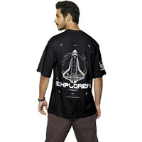 Bewakoof Official Nasa Merchandise Men's Graphic Print Oversized Fit Half Sleeve Round Neck Cotton T-Shirt