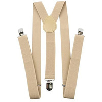 Accery Adjustable Elastic Y Back Style Suspenders For Men And Women (Beige)